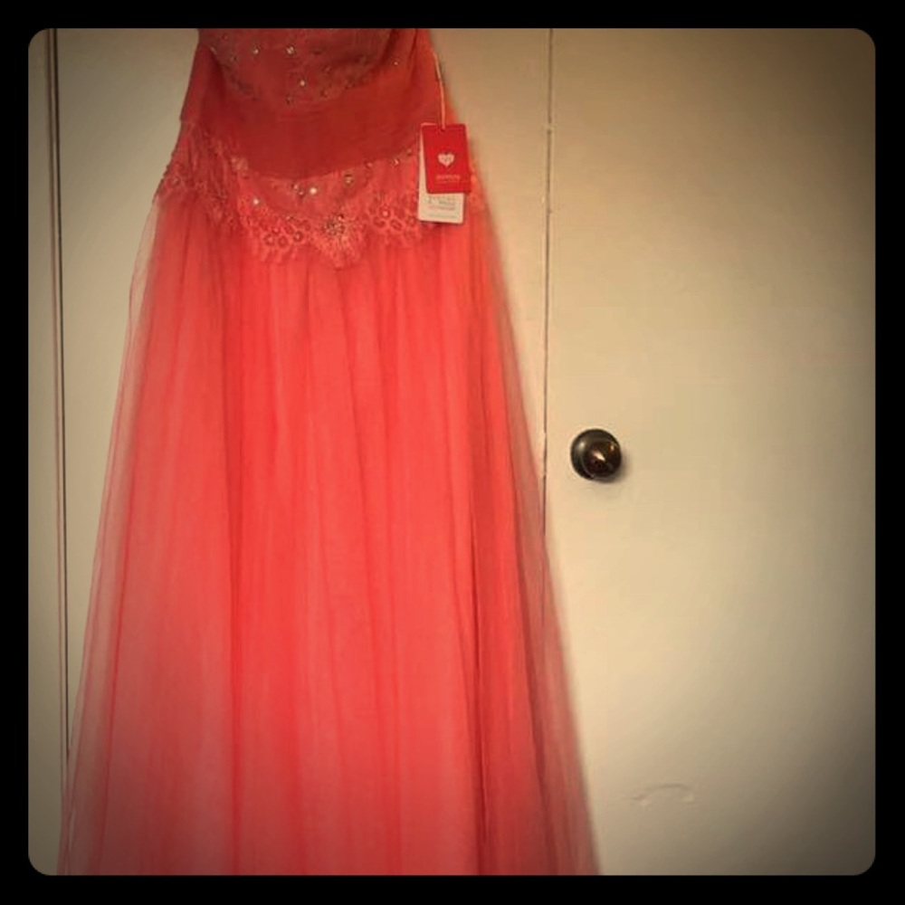 Braid made dress,coral color high quality material